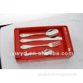 24 pcs stainless steel cutlery set with paper colorful box